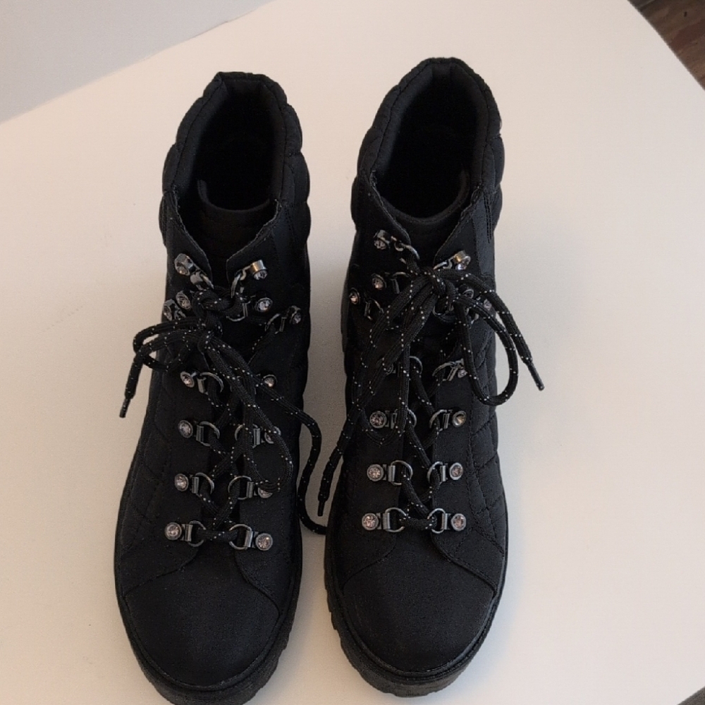 Guess Black Lace-Up Boots